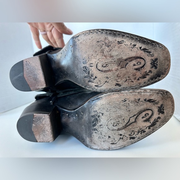 Sonora Cassidy Foldover Tooled Distressed Leather Western Cowgirl Boots Size 7.5 - Picture 9 of 10